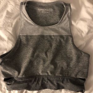 Outdoor Voices Gray Slash Back Cutout Sports Bra M